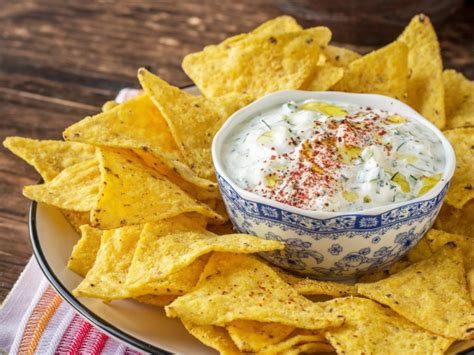 Warm Tortilla Chips With Spicy Cheese Dip Recipe And Nutrition Eat
