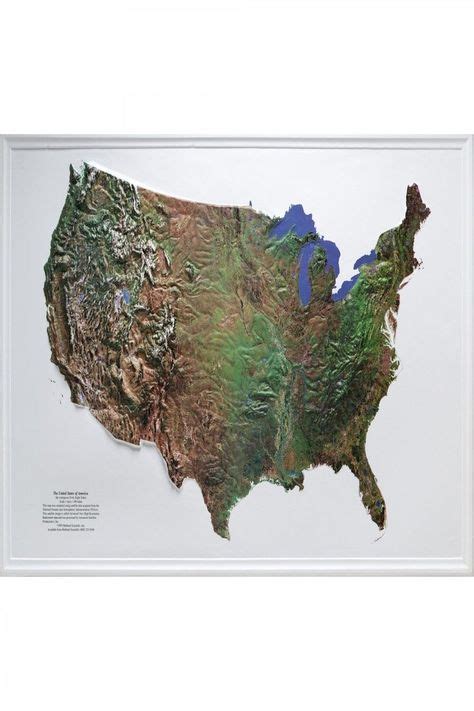 4399 Hubbard Amep Us United States Satellite Raised Relief Map Ncr