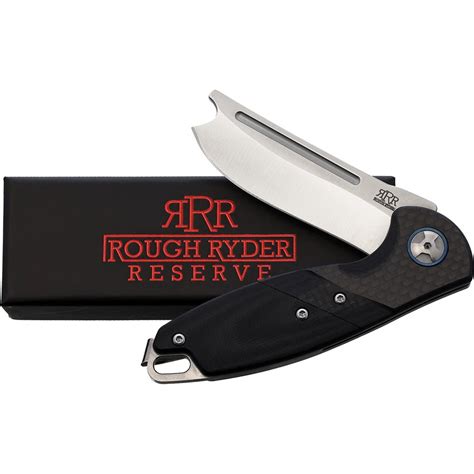 Rough Ryder Reserve One Arm Razor Ao Black G10 And Cf Folding D2 Pocket