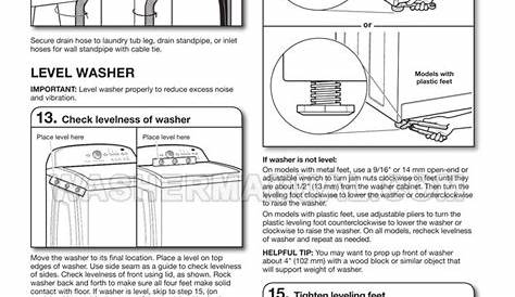 Maytag MVWC565FW1 Top Load Washer Installation Instructions