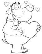 Printable teddy bear holding a red heart coloring page. Teddy Bear Holding a Red Heart coloring page | Free Printable Coloring Pages