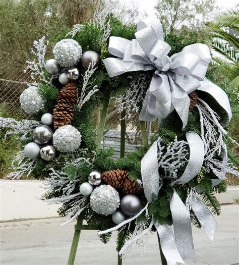 Silver Magical Christmas Wreath By Floral Design By Daves Flowers