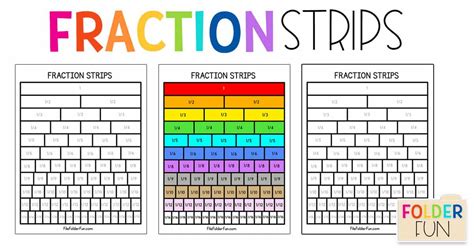 Fraction Strips Printable File Folder Fun