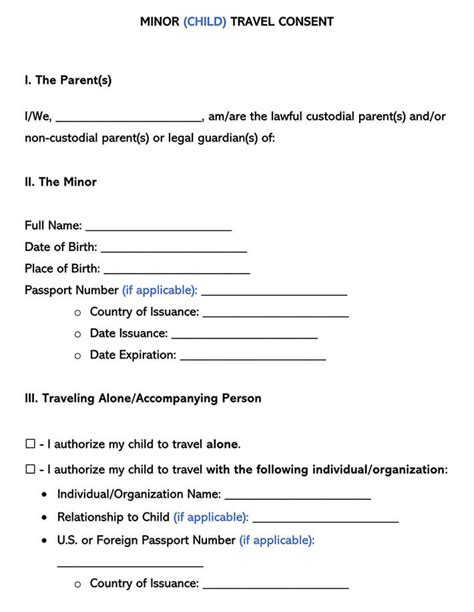 Free Child Travel Consent Form Template Pdf Free Printable Templates