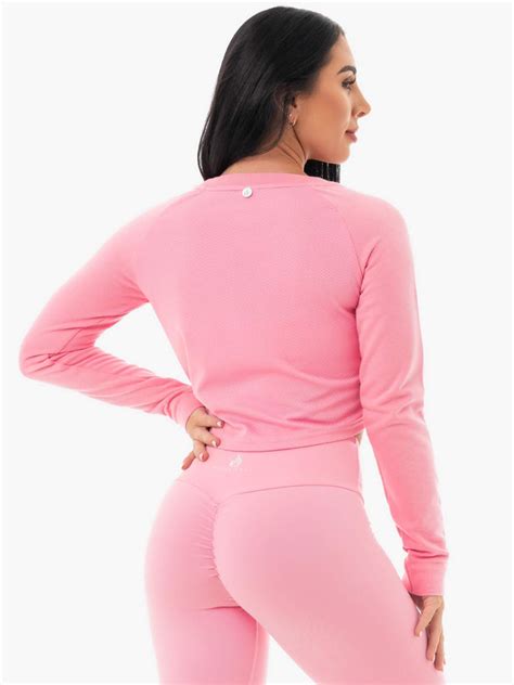 Staples Cropped Sweater Pink Ryderwear