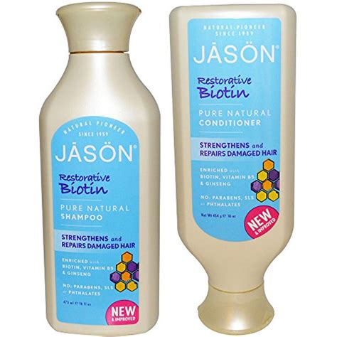For fuller and thicker hair get hair full of volume and shine when you use this combination of biotin shampoo and conditioner for men and women JASON All Natural Organic Biotin Shampoo and Conditioner ...