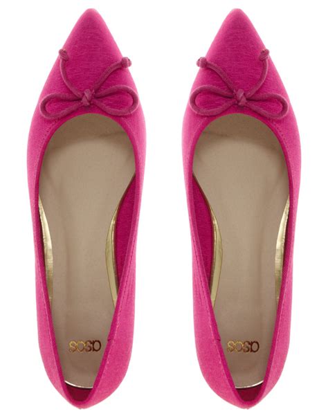 Lyst Asos Lana Pointed Ballet Flats In Pink