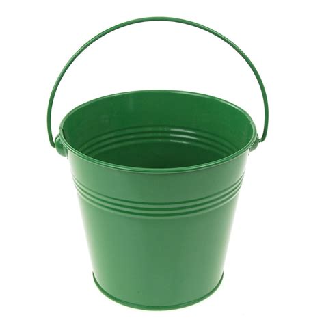 Metal Pail Buckets Party Favor 5 Inch Green