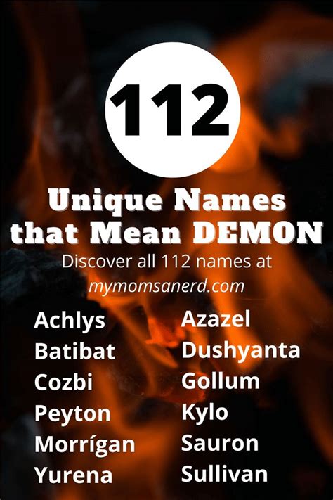 400 Names That Mean Demon Or Demon Names My Moms A Nerd Fantasy