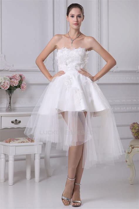 Shortmini Applique Tulle Bridal Wedding Dress Wd010252