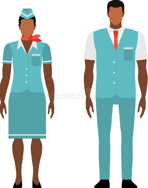 équipage d aéronef ou de cabine avec steward et hôtesse illustration de vecteur illustration
