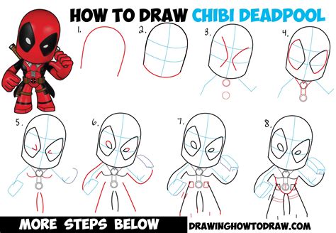 How To Draw Chibi Deadpool Easy Step By Step Drawing Tutorial Marvel