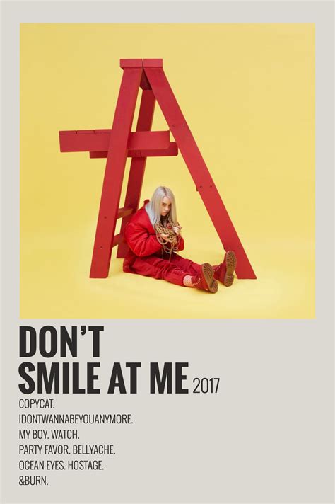 Alternative Minimalist Music Album Poster Dont Smile At Me By Billie