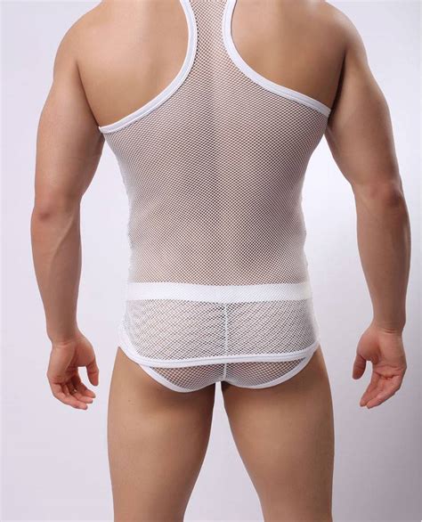 Sexy Men Undershirt Intimacy Apparel Hollow Out Vest Underwear