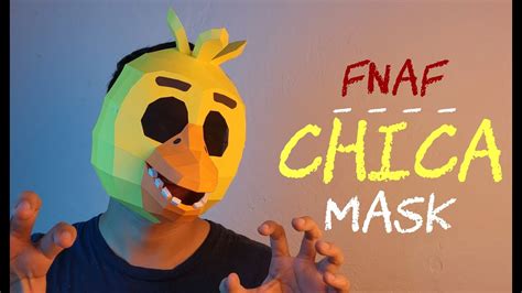 How To Make A Chica Mask Using Paper Diy Fnaf Mask Youtube