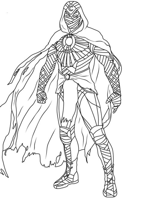 Dibujos De Caballero Luna Moon Knight Para Colorear Dibujos Onlinecom