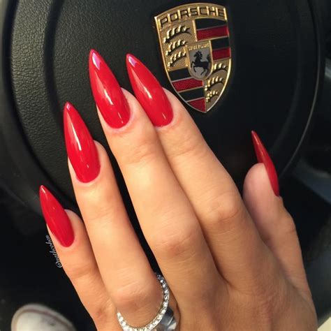 Pin By Cierah ⋒ On N A I L S Red Stiletto Nails Long Red Nails