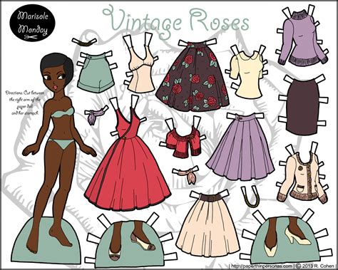 Marisole Monday Vintage Roses In Pinks And Browns And Purples