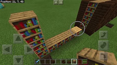 Minecraft 6 Wall Integrated Bookcase Designs Youtube