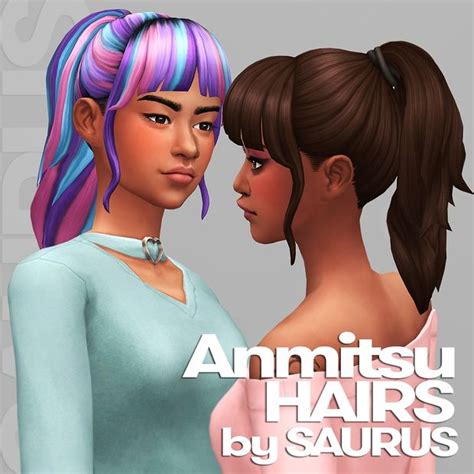 Anmitsu Hairs Saurus On Patreon Sims Hair Sims 4 Sims