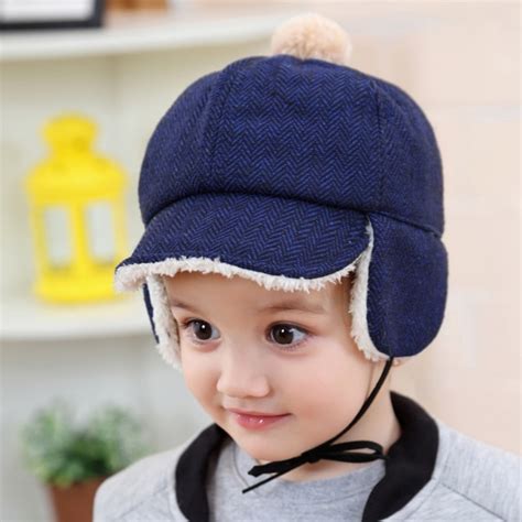 1 4yrs Baby Winter Hat 2 Colors Toddlers Little Ball Baby Boy Infant
