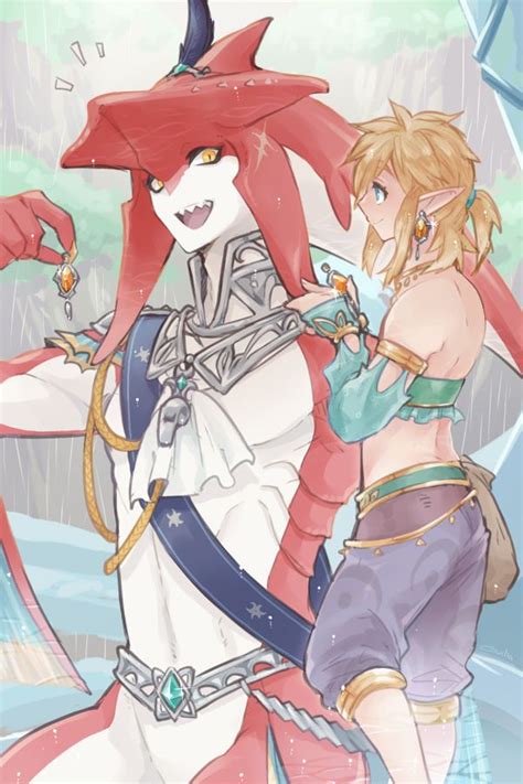 Breath Of The Wild Prince Sidon And Link Breath Of The Wild Legend Of Zelda Anime