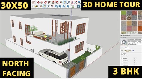 30x50 West Facing House 3d Elevation Video Youtube