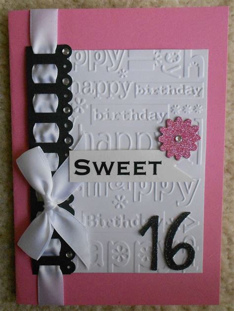 Handmade Sweet 16 Birthday Card 16th Birthday Card Birthday Card