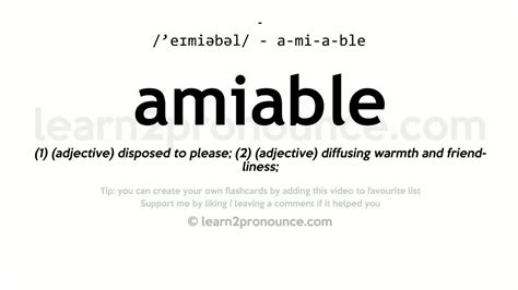 Pronunciation Of Amiable Definition Of Amiable Youtube