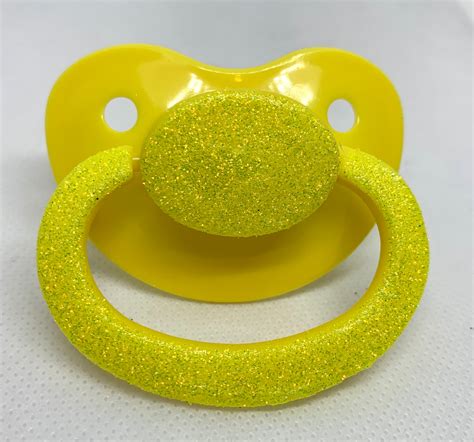 Yellow Glittered Adult Pacifier Adult Paci Deco Pacifier Etsy