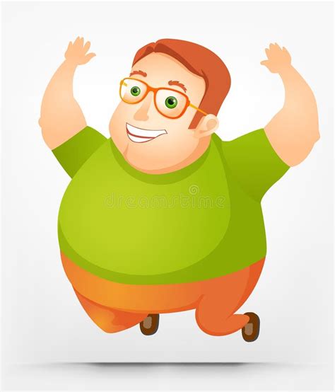 Cheerful Chubby Man Stock Vector Illustration Of Human 28827816