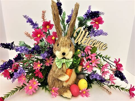Easter Bunny Floral Arrangement Welcome Bunny Floral Centerpiece