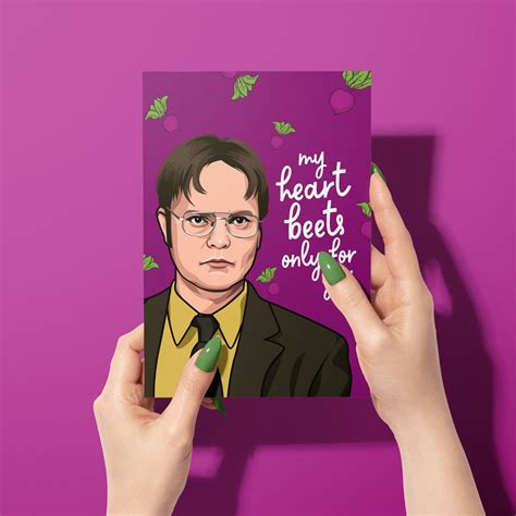 dwight schrute valentines day card the office card funny etsy