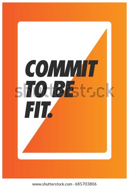 Commit Be Fit Motivational Fitness Poster Stock Vector Royalty Free