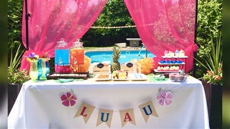 Hawaiian Luau Summer Pool Party Tropical Dessert Buffet Table Youtube