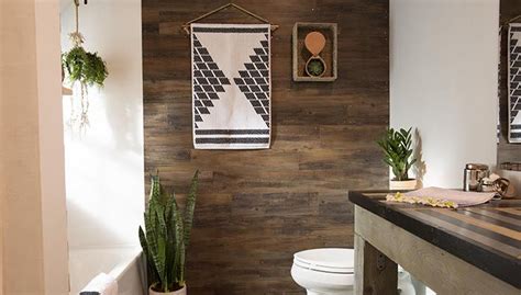 Until you notice that it is flat on the wall and not 3d, it looks like a real plank wall. Bathroom Remodel Ideas | Diy bathroom makeover, Flooring ...