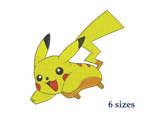 Pokemon Embroidery Pikachu Machine Embroidery Designs 6 Etsy