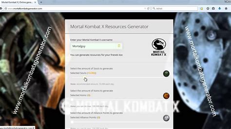 Mortal Kombat X Cheats Souls Koins And Alliance Points Generator