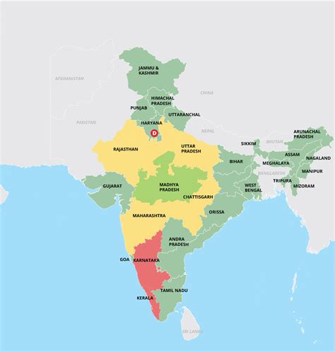 Map Of India Borders