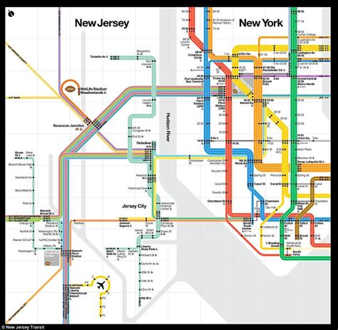 Nowy Jork New Jersey Metro Mapa Mapa Metra W Nowym