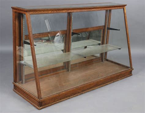 483 Antique Oak Store Display Case Glass Front Oct 20 2012