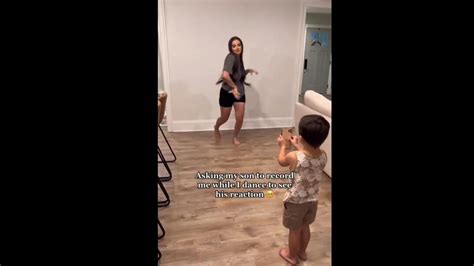 Kid Thinks Hes Recording Moms Dance She Tricks Him In Capturing His Reaction Trending