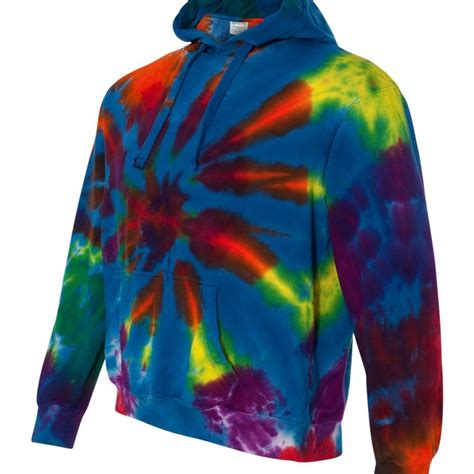 Multi Color Cut Spiral Tie Dyed Hooded Sweatshirt 854td Inkmule