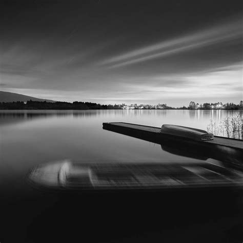 Boat Pier At Night Lake Tanuki Limited Edition Of 5 Photograph
