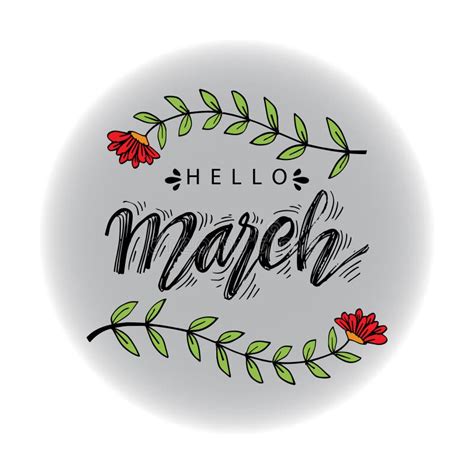 Hello March Lettering Stock Vector Illustration Of Season 85896638