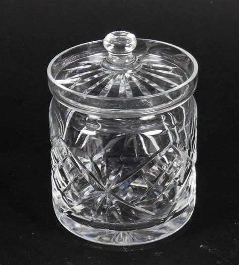 Vintage Cut Glass Crystal Lidded Jar Mid 20th Century At 1stdibs