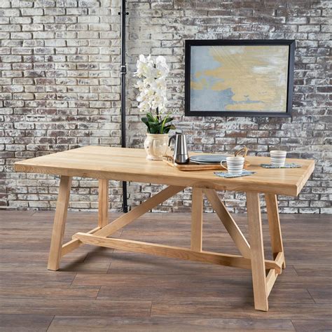 Nanpori Natural Finished Solid Ash Wood Dining Table Wood Rectangle