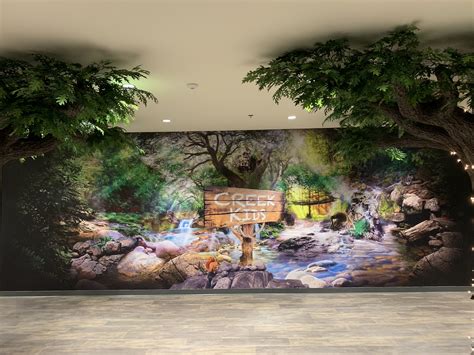 Creek Kids Two Giant Realistic Trees With Nature Mural Allen Tx