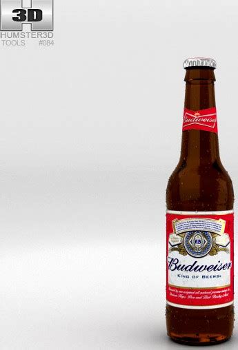 D Model Of Budweiser Beer Bottle