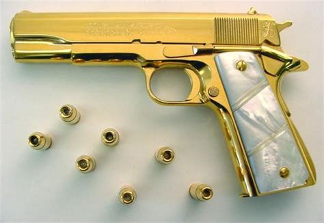 Lethal Gold Guns 45 Caliber Pistol Pretty Guns